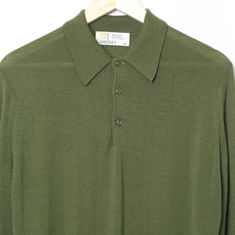 90s JOHN SMEDLEY Merino Wool Knit Polo（Made in England）