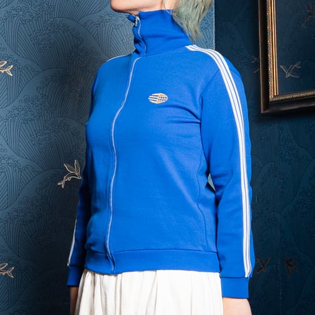 60s Vintage adidas Track Jacket Late World Mark Blue For Kids  (Made in France)