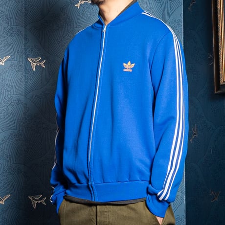 70s Vintage adidas Ventex Collarless Track Jacket Blue (Made in France)