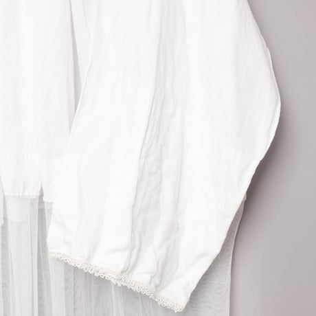 -30s France Antique Linen Long Church Smock
