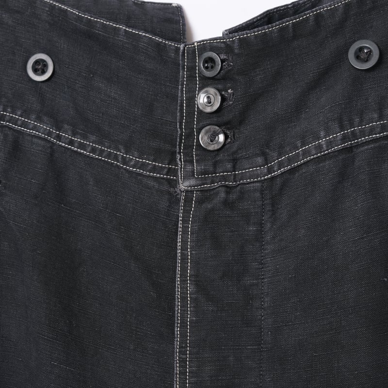 SALACHEブラックリネンマキニョンパンツ フランス ヴィンテージ 30-40s France Vintage SALACHE Black Linen Maq