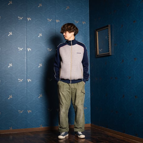 70-80s Vintage adidas Track Jacket Grey × Navy (Made in West Germany)