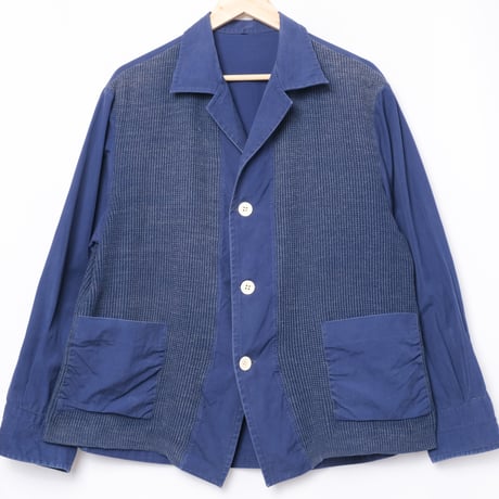60s Euro Vintage Blue Knit Work Jacket