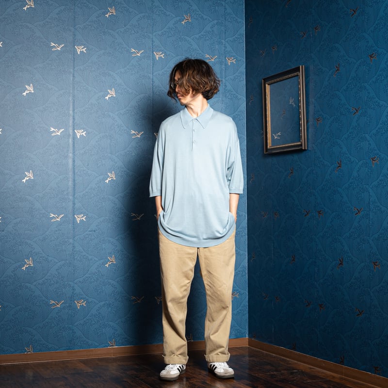 90s JOHN SMEDLEY Sea Island Cotton Polo（Made in
