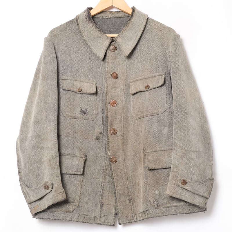 30s France Vintage Chambray Hunting Jacket | U