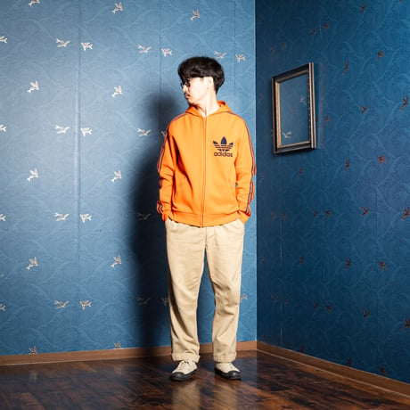 70s Vintage adidas Ventex Hoodie Orange (Made in France)