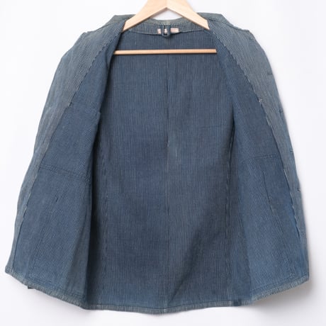 -30s France Vintage ETAT Belle Jardiniere Indigo Striped Work Jacket