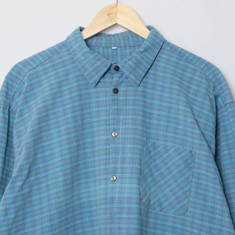 50-60s French Vintage Cotton Granpa Shirts 2 | ...