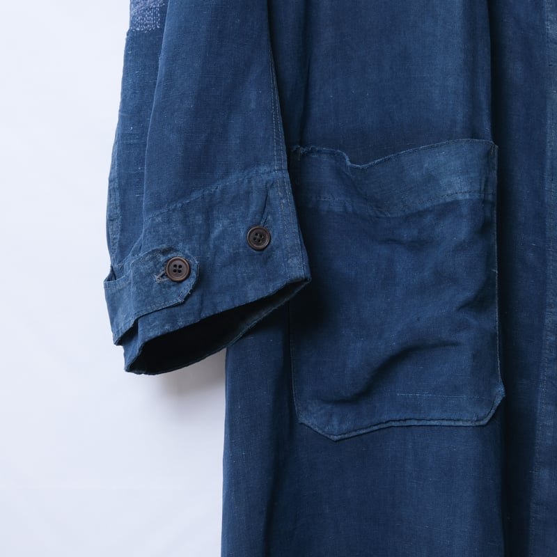 30-40s France Vintage Indigo Linen Maquignon