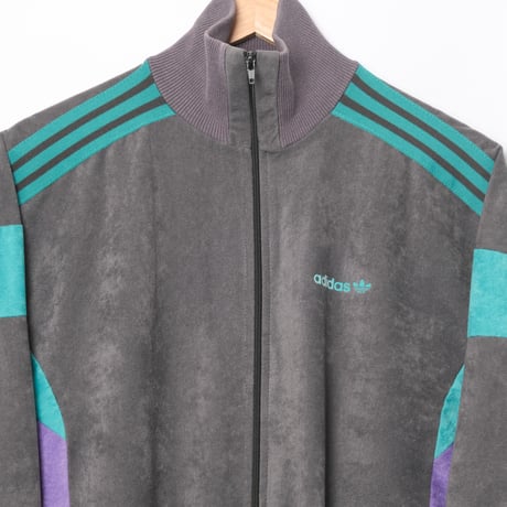 80s Vintage adidas Ventex Track Jacket Model Challenger Gray × Green × Purple (Made in France)