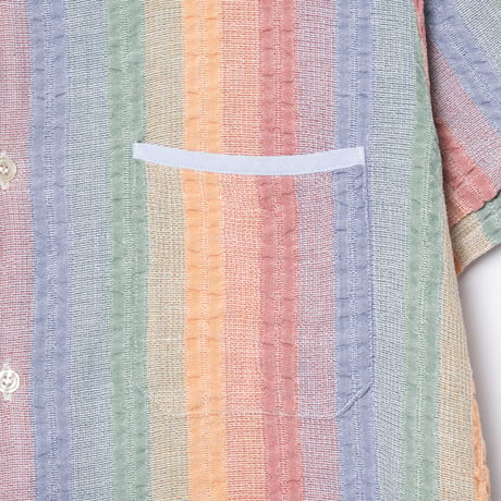 60-70s France Vintage Striped Short Sleeve Shirt