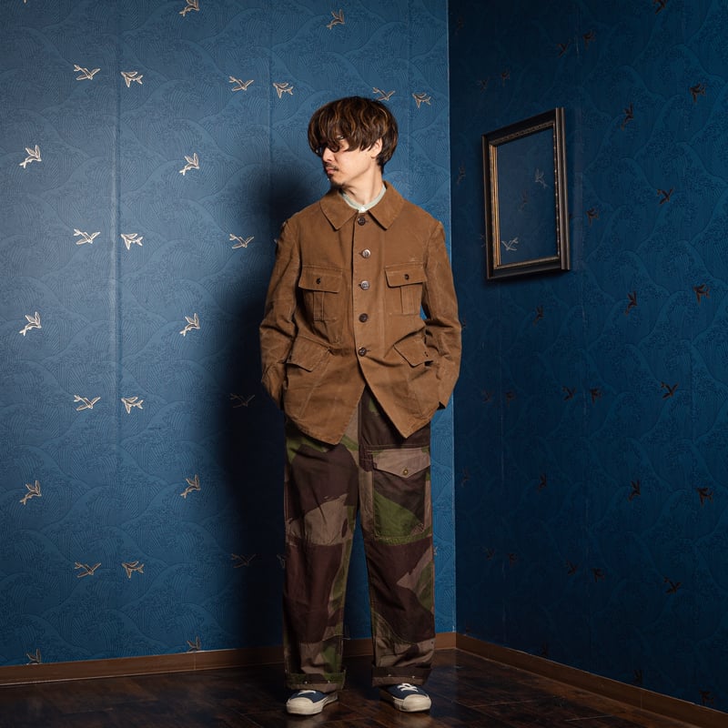 30-40s France Vintage Cotton Canvas Hunting Jac 30-40s France Vintage Cotton Canvas Hunting Jac