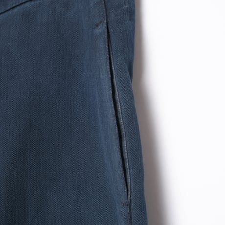 -30s France Vintage Fireman Indigo Linen HBT Trousers