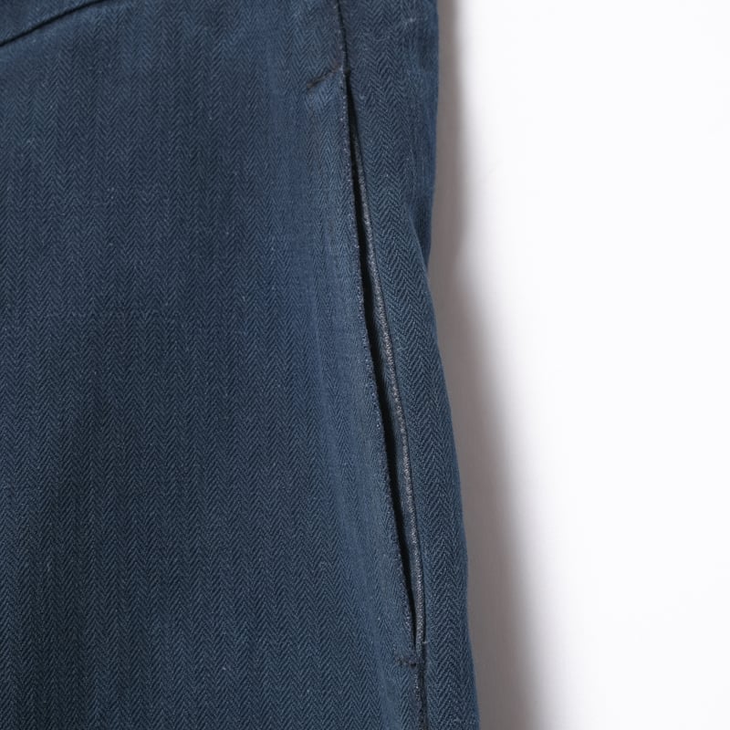 1900s インディゴヘリンボーン ファイヤーマンパンツ フレンチ ヴィンテージ 30s France Vintage Fireman Indigo Linen HBT Tr