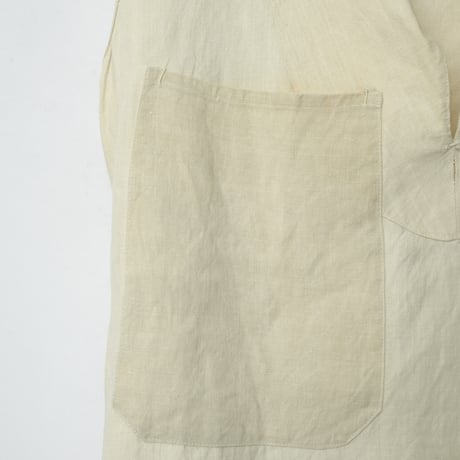 20-30s Marine Nationales Shawl collar Linen Smock（Blue Cuffs)