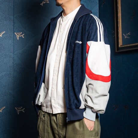 80s Vintage adidas Track Jacket Navy× Gray (Made in West Germany)