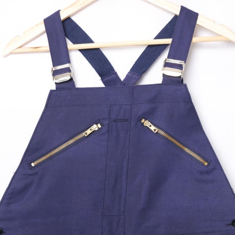50s-60s France Vintage Adolphe Lafont  Blue Moleskin Overalls Size 50M Dead Stock