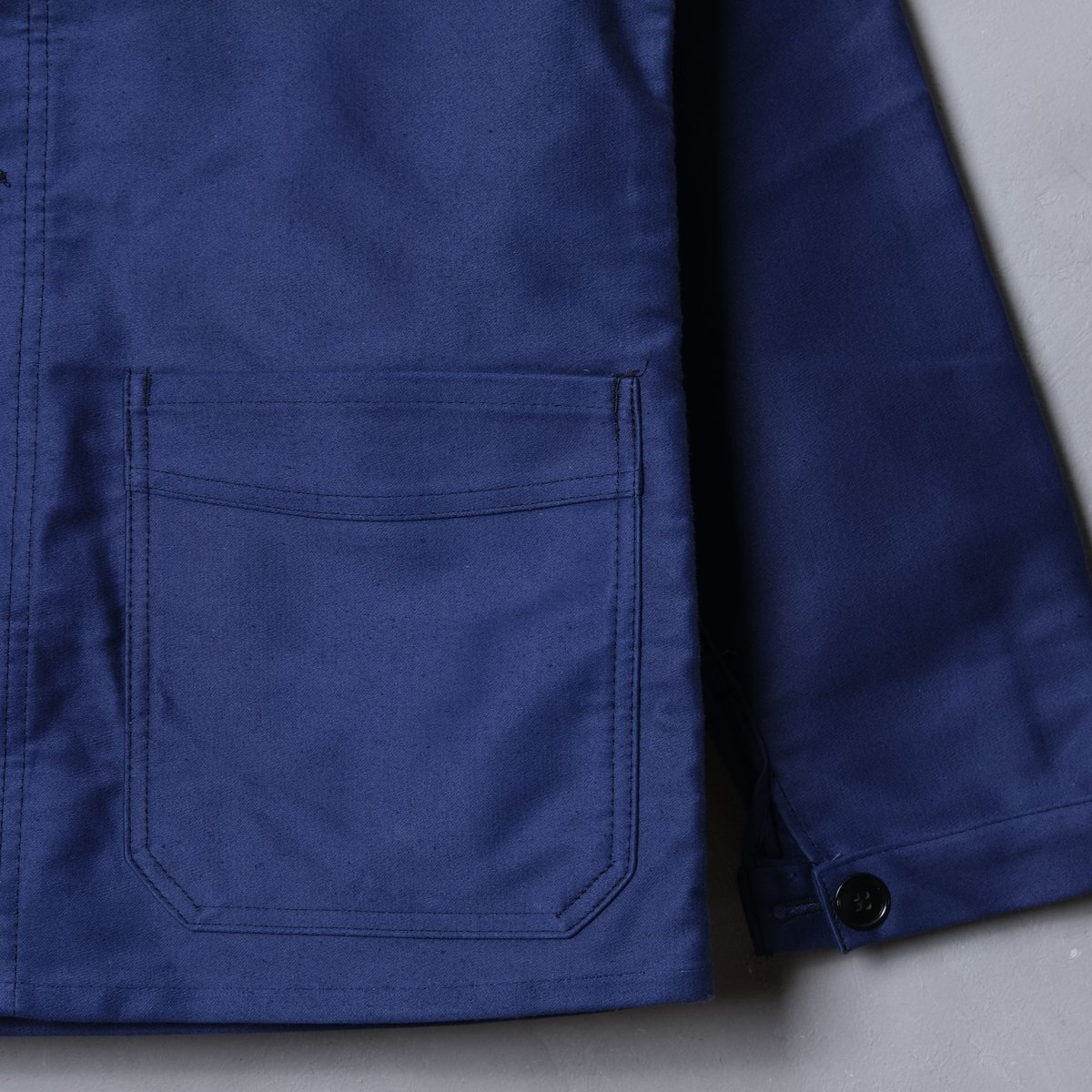 40-50s Le Mont St Michel Blue Moleskin Jacket S
