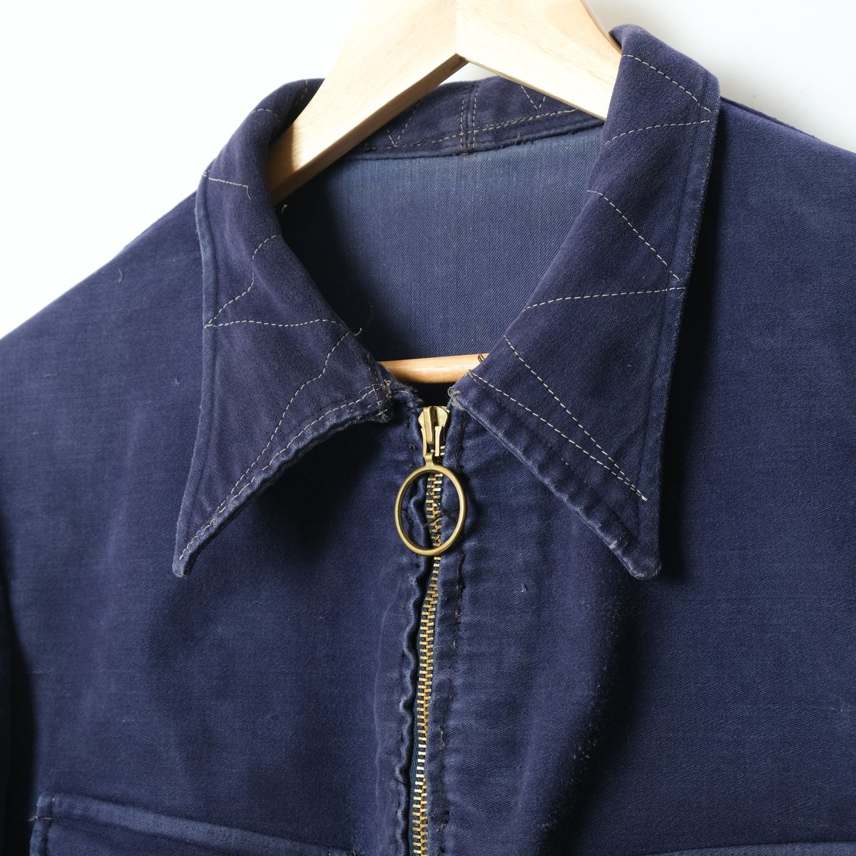 40s/50s モールスキン フレンチ サイクリストジャケット 40s-50s Moleskin Cyclist Jacket | Ugla パンと古着と本