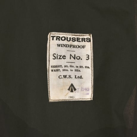 British Army SAS Trousers Size No.3 Dead Stock