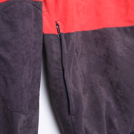 70-80s Vintage adidas Ventex Velours Track Jacket Dark Navy × Red (Made in France)