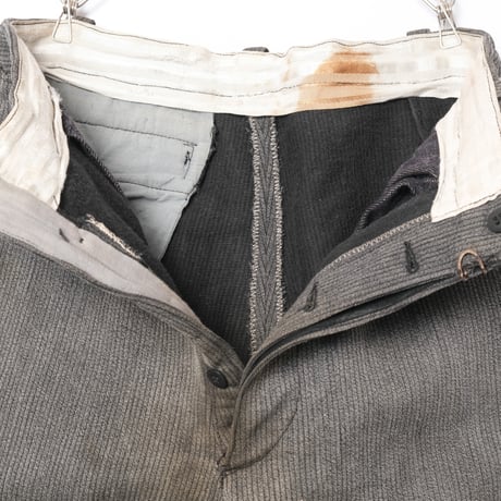 50-60s France Vintage Cotton Piqué Trousers
