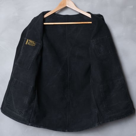40-50s Dumont d’urbille Black Moleskin Jacket