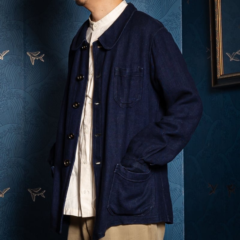 30s France Vintage Indigo Wool Work Jacket | Ug