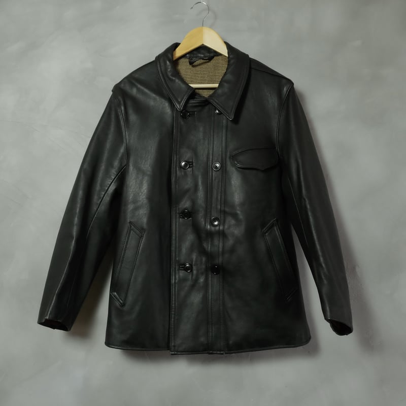 30s〜40s French vintage leather jacket着丈 - レザージャケット