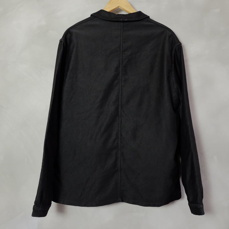 50s-60s Adolphe Lafont Black Moleskin Jacket Si