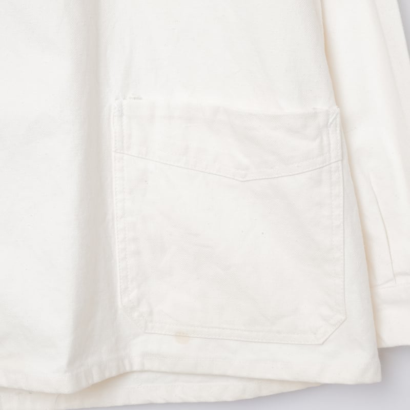 50-60s France Vintage Ecru Cotton Twill Work Ja