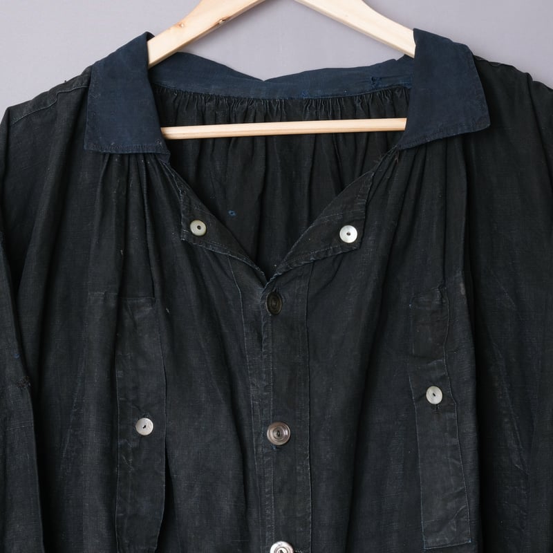 1900s Antique Indigo linen Biaude | Ugla パンと古着と本
