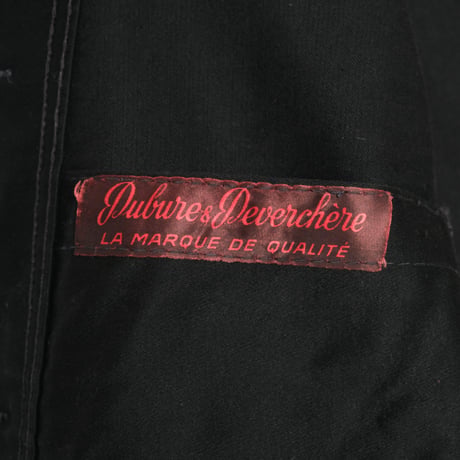 40-50s France Vintage Dubure & Deverchére Black Moleskin Jacket