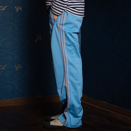 70-80s Vintage adidas Ventex Track Trousers Light Blue×Grey (Made in France)