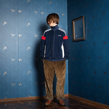 80s Vintage adidas Track Jacket Model Challenger Navy × Red (Made in Spain) 180
