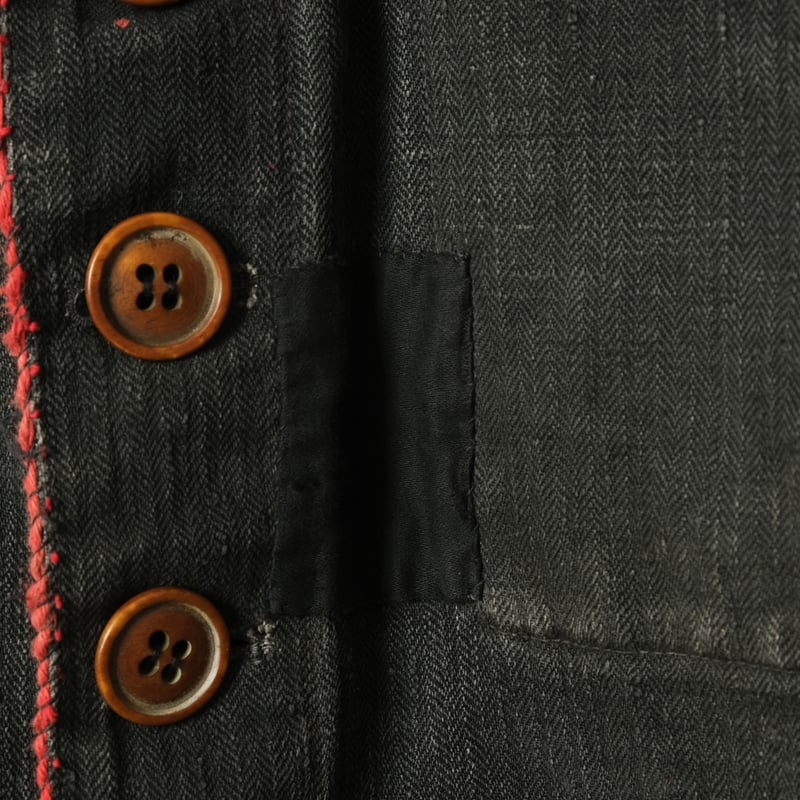 1900s France Antique Fireman Jacket Black | U