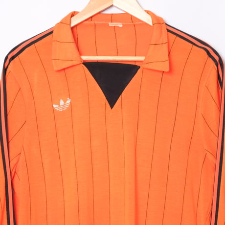 70-80s Vintage adidas Ventex Game Shirt Orange × Black