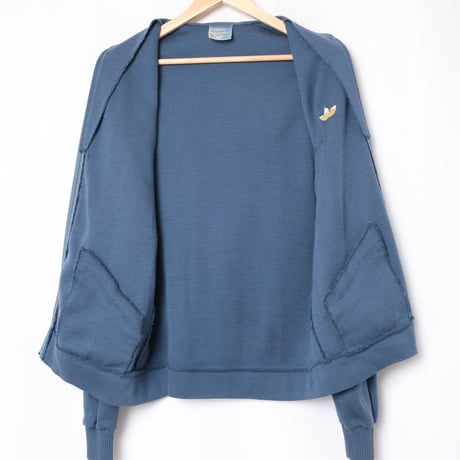 70s Vintage adidas Ventex Knit Jacket Blue Grey (Made in France)