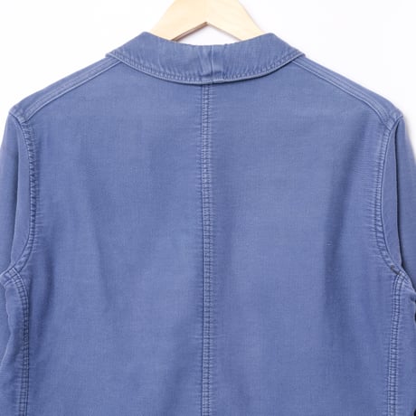 40-50s France Vintage Le Vauxois Blue Moleskin Work Jacket