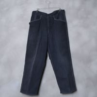 40-50s France Vintage  Villette Blue Linen  Maquignon Trousers