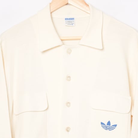 70s Vintage adidas GEORG SCHWAHN Button Knit Jacket  Ecru (Made in West Germany)