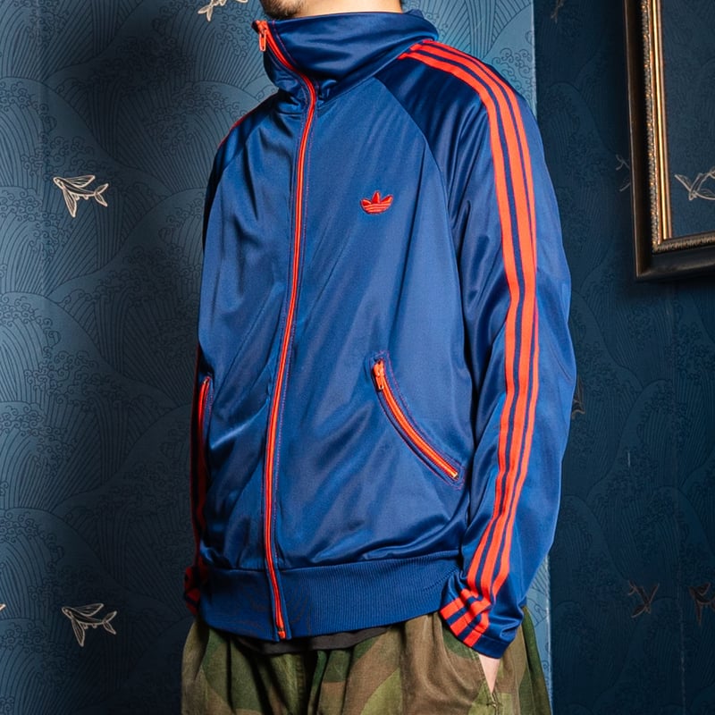 70s adidas Curved pocket Track Jacket 紺 70-80s Vintage adidas Track Jacket Curve Pocket