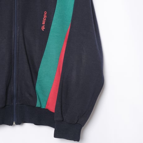 80s Vintage adidas Ventex Knit Track Jacket Navy × Red × Green（Made in France）
