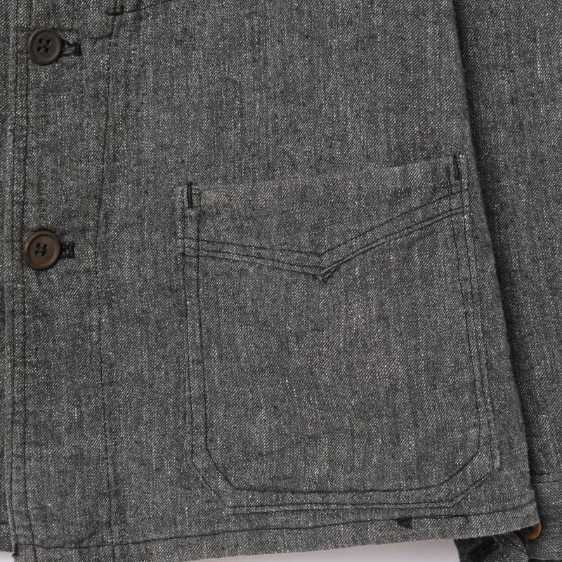 30-40s France Vintage Black Chambray Work Jacke