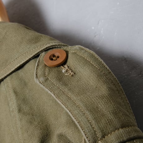 French Army M38 Motorcycle Coat  1st Wood Flat Button