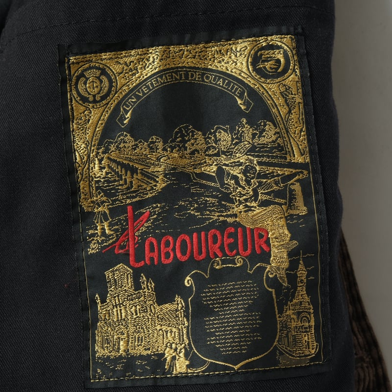 60s-70s Le laboureur Corduroy×Black Moleskin Gi