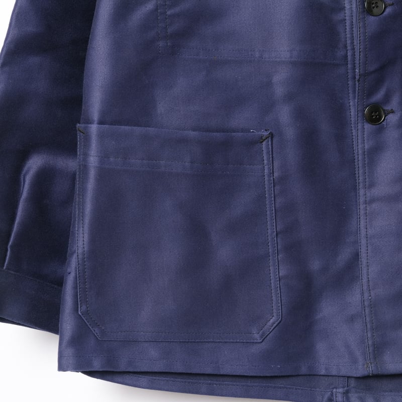 40s フレンチ ビンテージ ブルー モールスキン ジャケット 40s France Vintage Blue Moleskin Work Jacket |