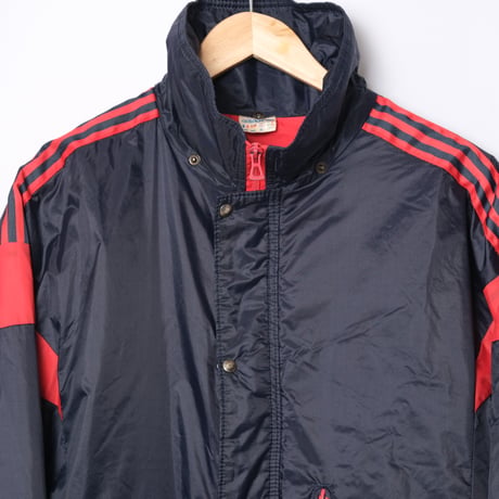 80s Vintage adidas Ventex Nylon Coat Navy × Red (Made in France)