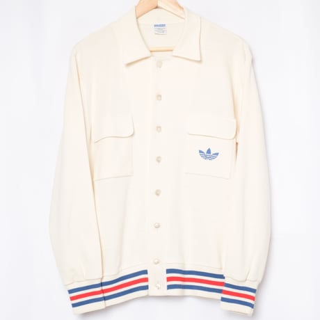 70s Vintage adidas GEORG SCHWAHN Button Knit Jacket  Ecru (Made in West Germany)