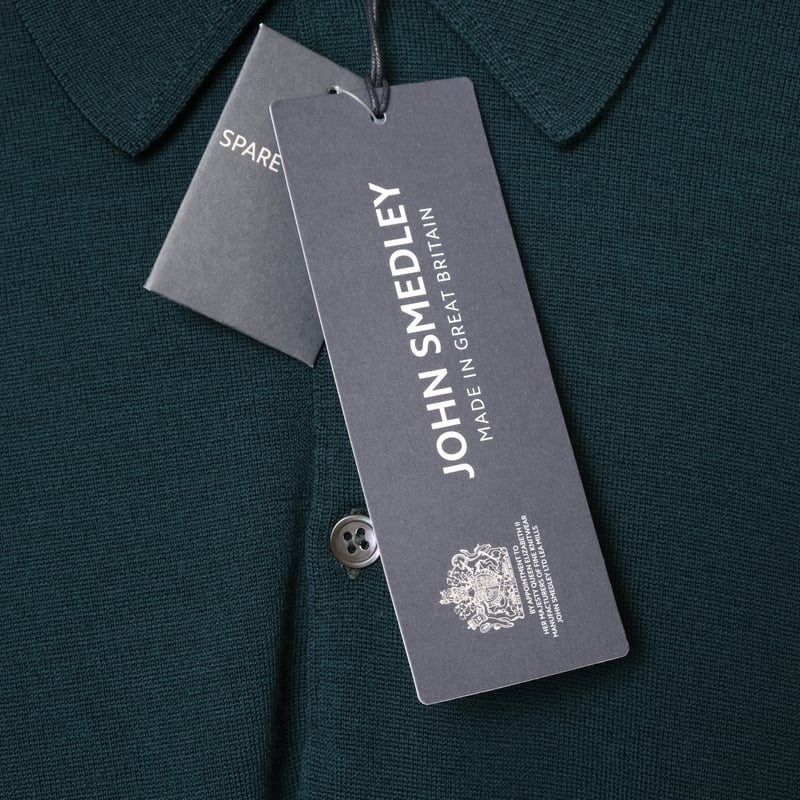 00s- JOHN SMEDLEY Merino Wool Polo Dead Stock（M